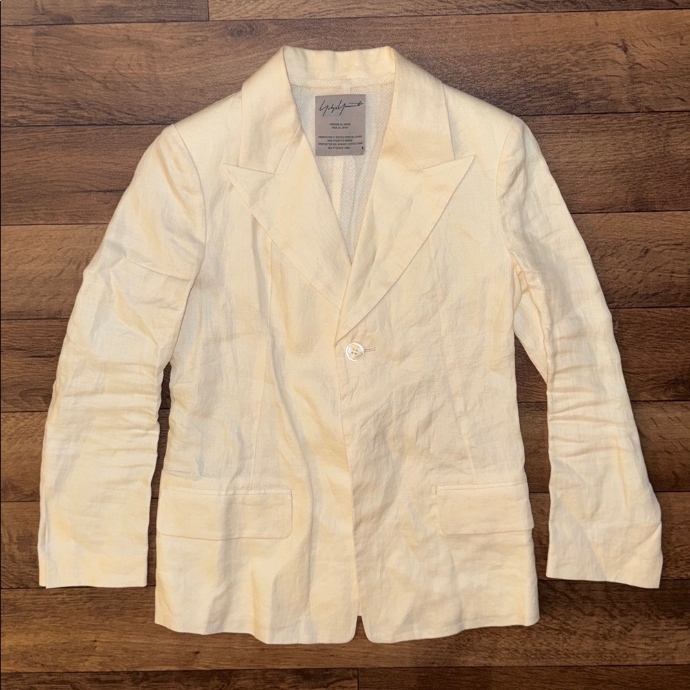 Yohji Yamamoto Vintage Size 1 One Button Blazer 100% Ramie Ramie Made In Japan